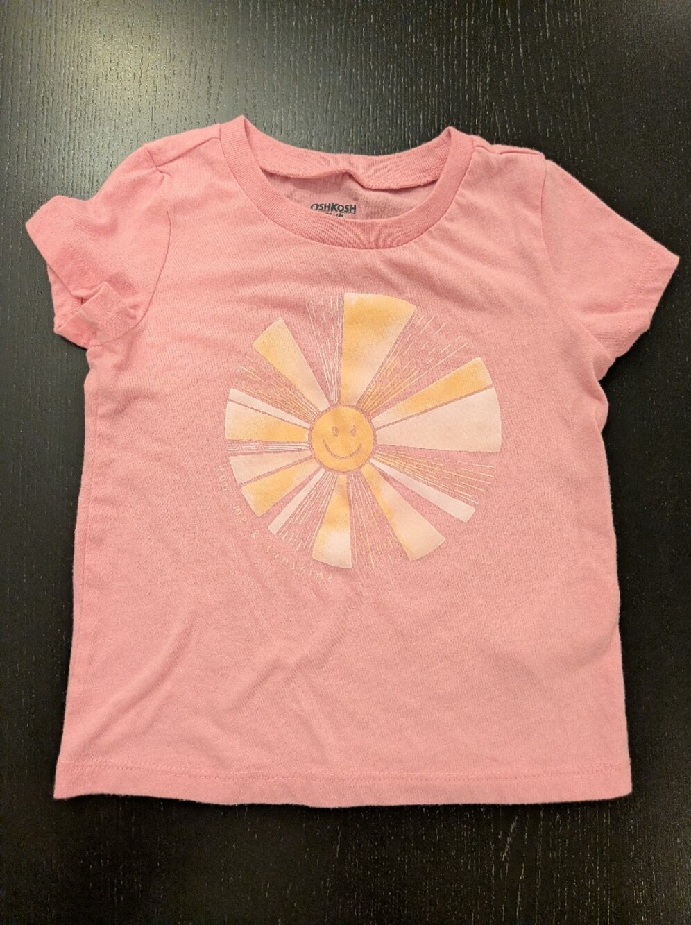 Kids Pink Graphic Tee with Sunburst Design